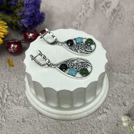 Серебряные серьги Карамель